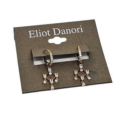 Eliot Danori Gold Plated CZ Drop Earrings Elegant Chic Stunning Trendy Fashion