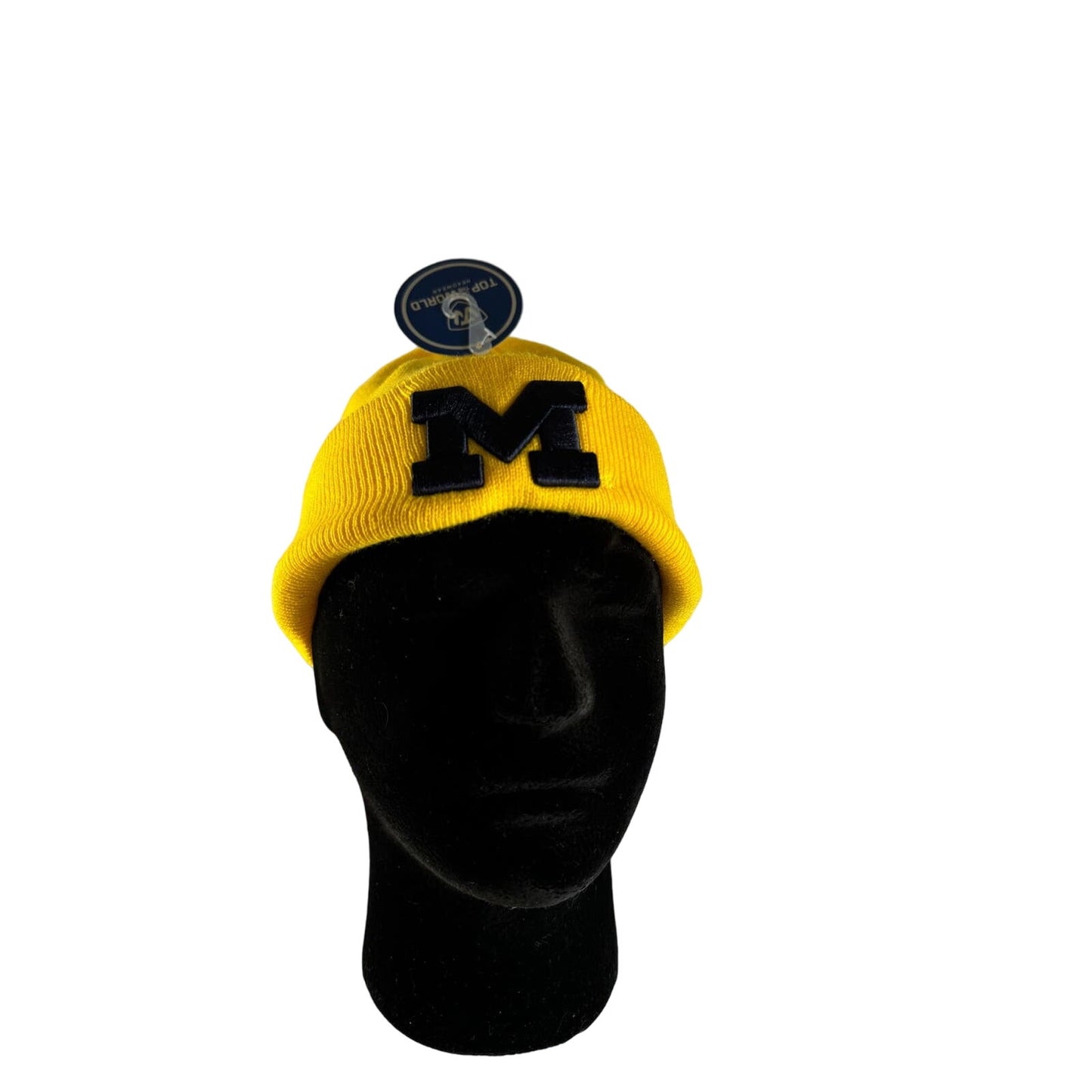 University of Michigan Beanie Hat TW Logo Yellow Cap College Football Unisex