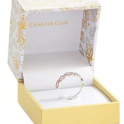 Silver Plated Heart Ring (Sz 10) Crystal Women's Fashion Trendy Style Chic NWT
