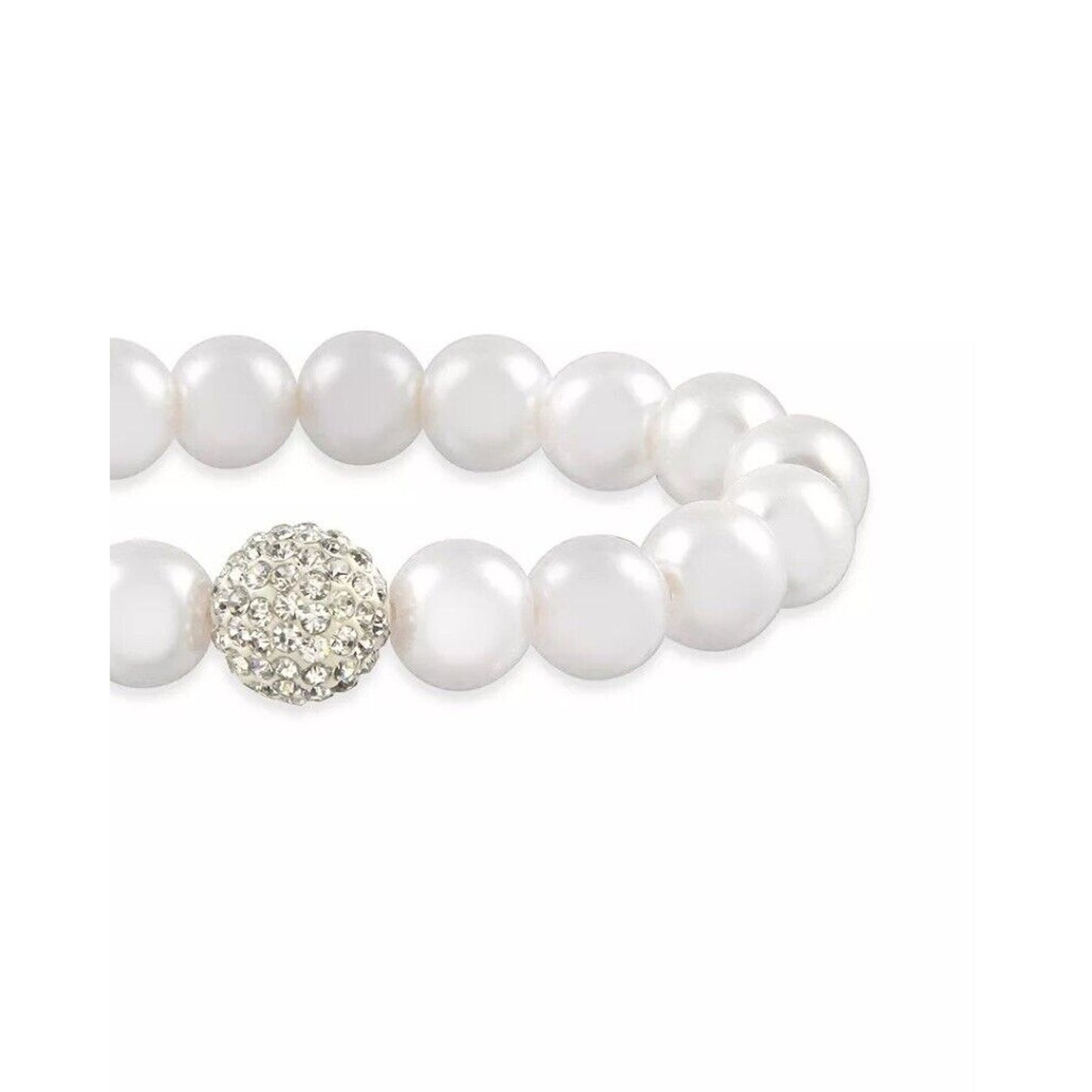 Faux Pearl Crystal Stretch Bracelet Elegant Fashion Stylish Stunning Intricate