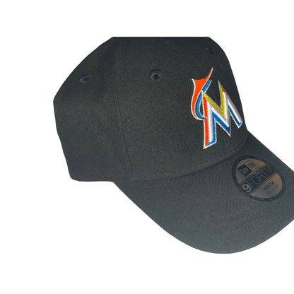 Miami Marlins Adjustable Ladies Hat Embroidered Logo Black Ballcap MLB Cap NWT