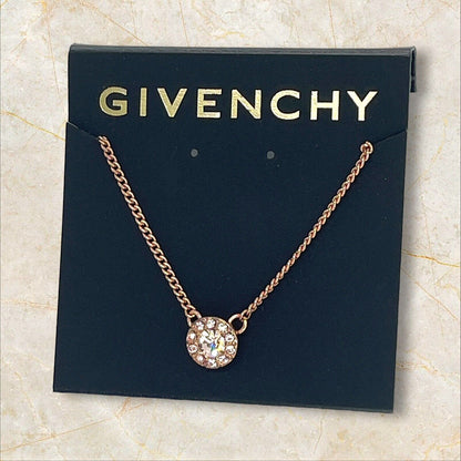 Givenchy Rose Gold Plated CZ Necklace Luxury Designer Cuban Chain Fashion Trendy