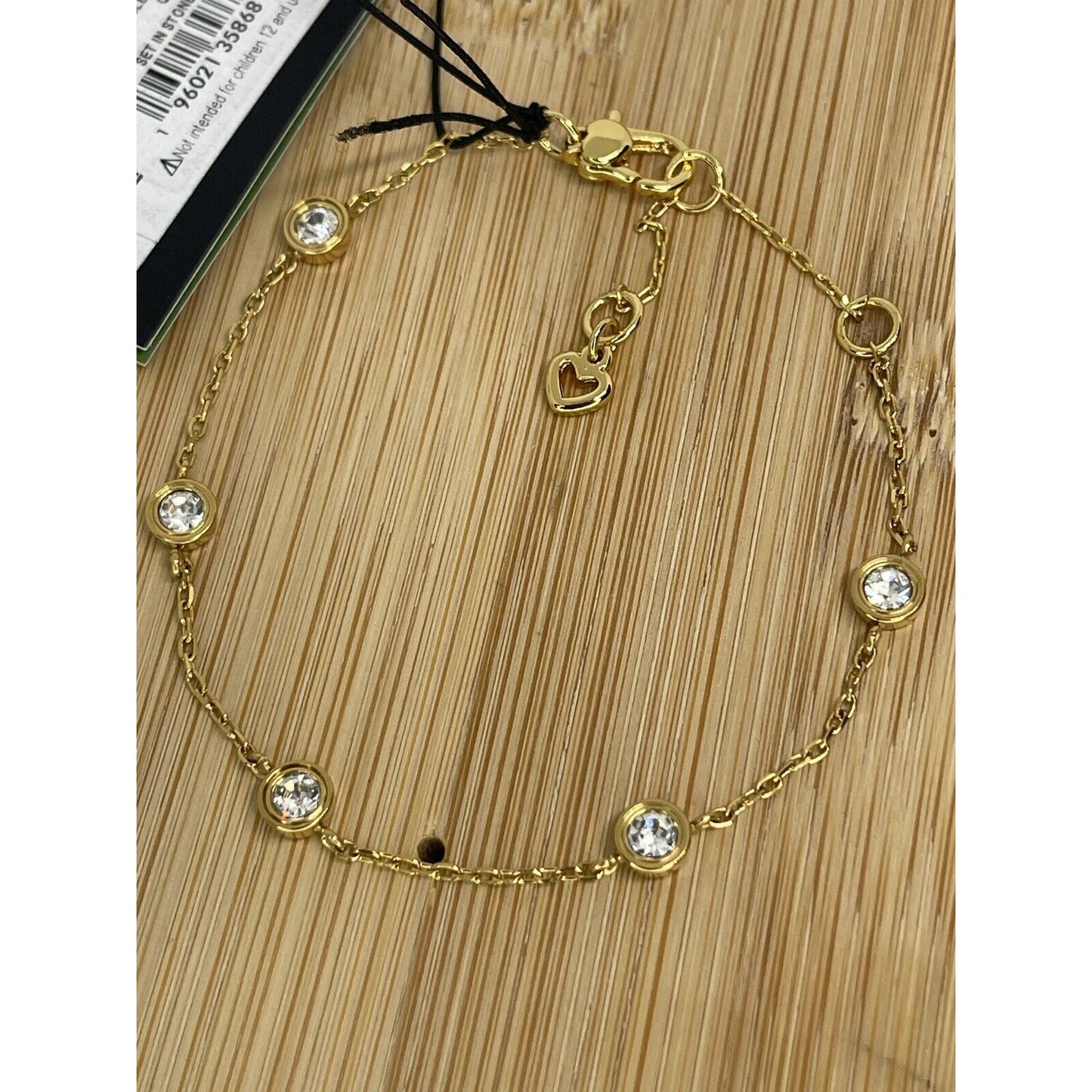 Kate Spade Gold Plated Crystal Station Bracelet CZ Chic Stunning Trendy Fashion