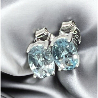 LUXY Gems Natural Blue Topaz Sterling Silver Earrings (1.8 cts.) Luxury Fashion