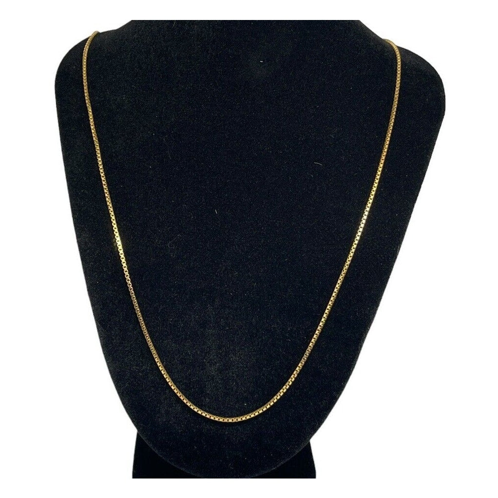 18K Gold Vermeil Box Chain Necklace 24” Dainty Chic Trendy Fashion Stylish NWT