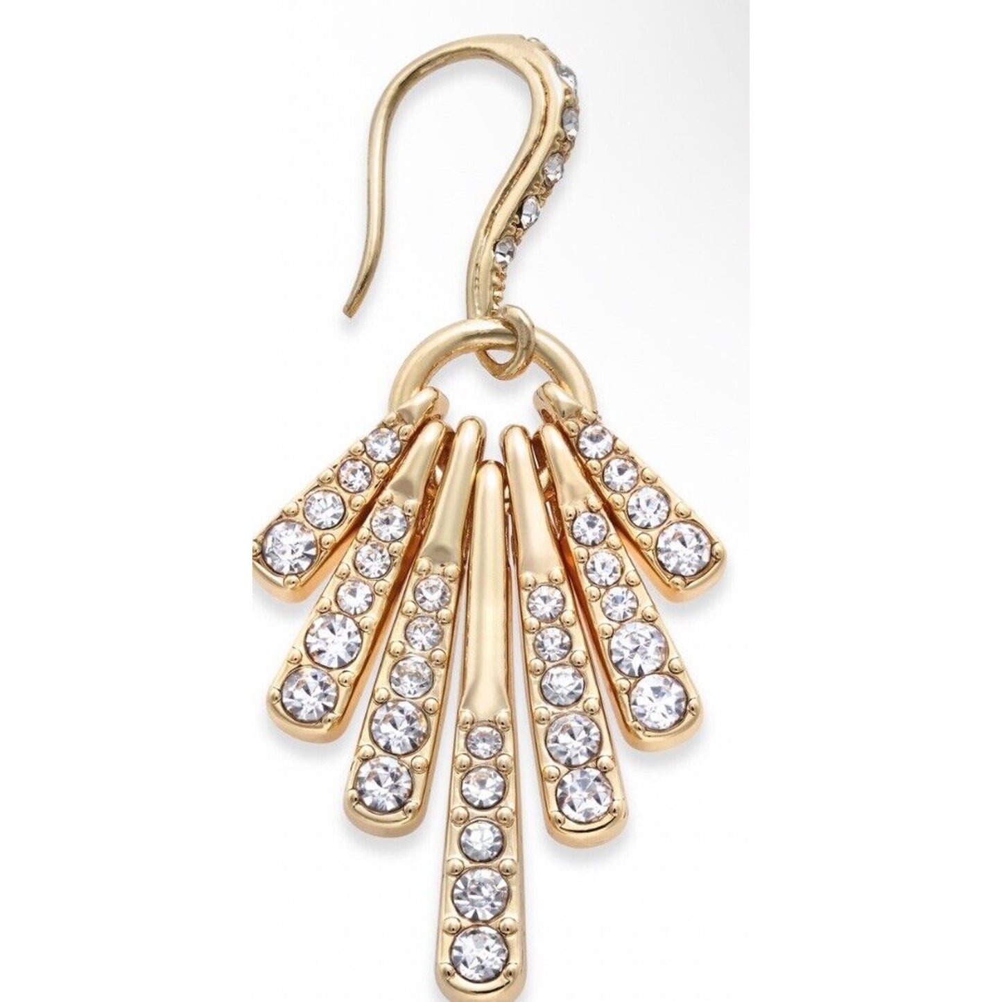 Gold Tone Crystal Drop Earrings Fashion Style Elegant Stunning Fashion Chic NWT