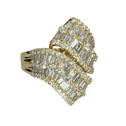 Solid 18K Gold Baguette Natural Diamond Ring (2 cts.) Brilliant Luxury Stunning