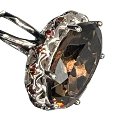 LUXY Gems Natural Smoky Quartz Sterling Silver Ring (5 ct) Luxury Fashion (Sz 7)