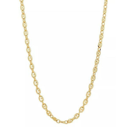 14K Gold Vermeil Tranciato Chain Necklace 18” (3mm) Elegant Stylish Fashion Chic