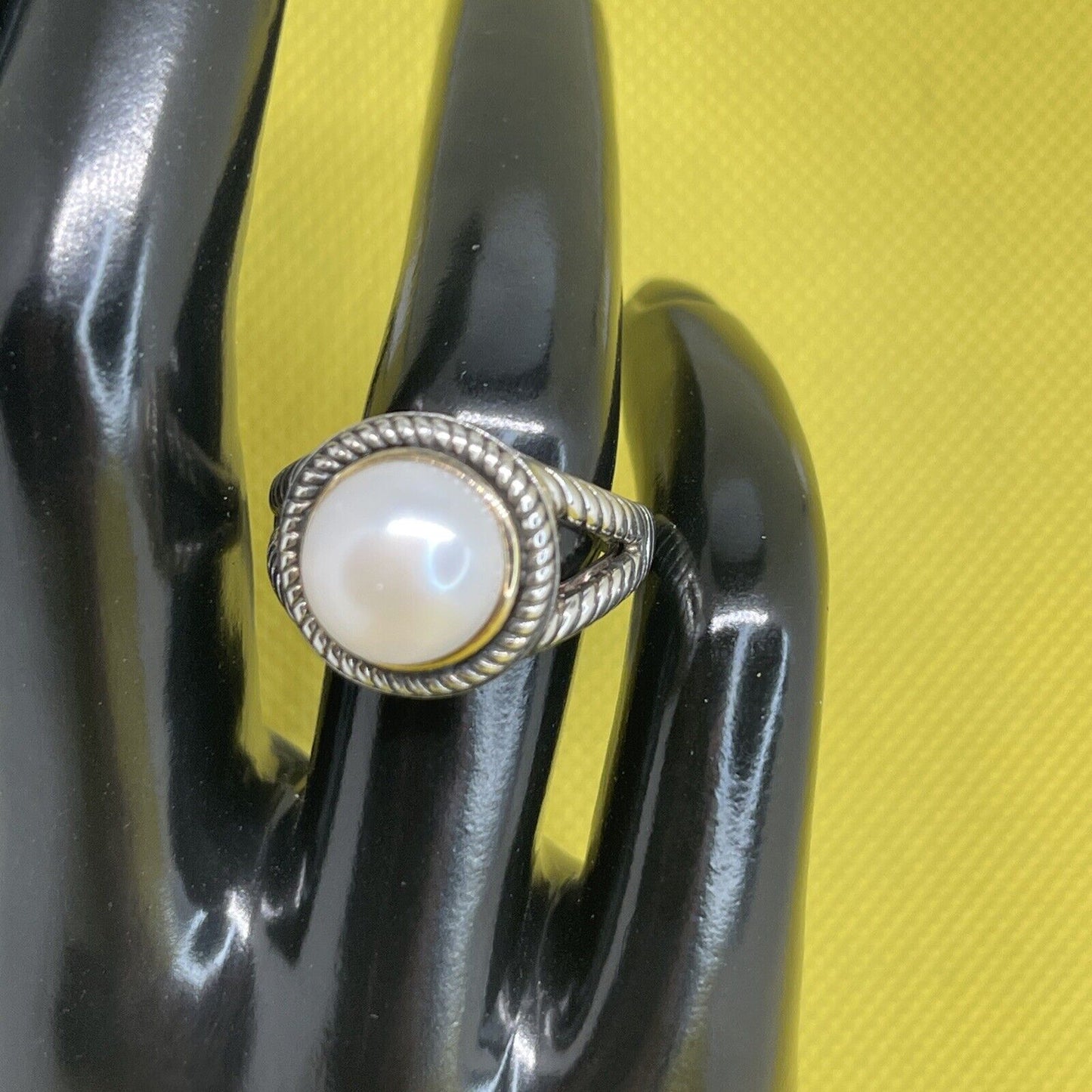 Peter Thomas Roth 14k Gold Freshwater Pearl Ring Sterling Silver Sz 7 Luxury NWT