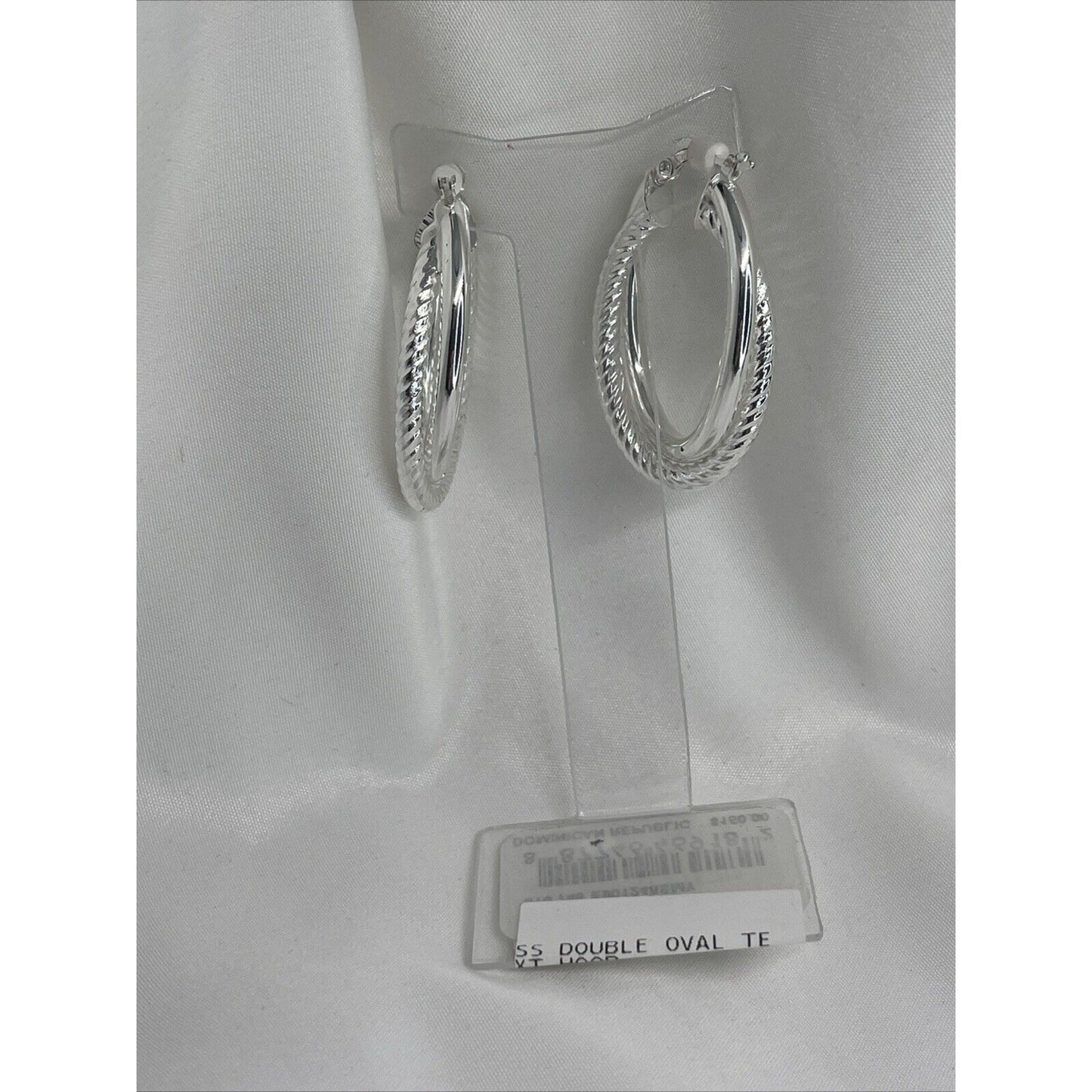 Sterling Silver Textured Twist Hoop Earrings Stunning Style Fashion Trendy Chic