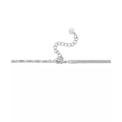 Silver Plated CZ Tennis Snake Chain Necklace (15 cts. t.w) Stunning Chic Glitzy