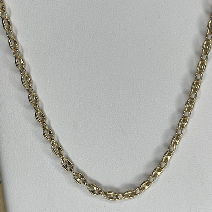 14K Gold Vermeil Tranciato Chain Necklace 18” (3mm) Elegant Stylish Fashion Chic