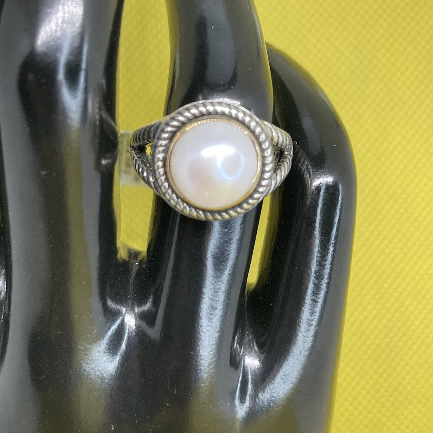 Peter Thomas Roth 14k Gold Freshwater Pearl Ring Sterling Silver Sz 7 Luxury NWT