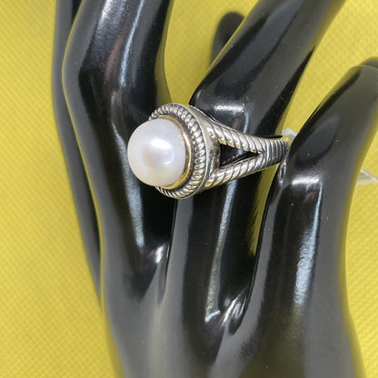 Peter Thomas Roth 14k Gold Freshwater Pearl Ring Sterling Silver Sz 7 Luxury NWT