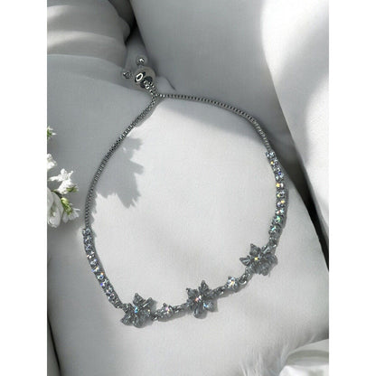 Silver Plated CZ Snowflake Bolo Bracelet Winter Fashion Style Elegant Trendy NWT