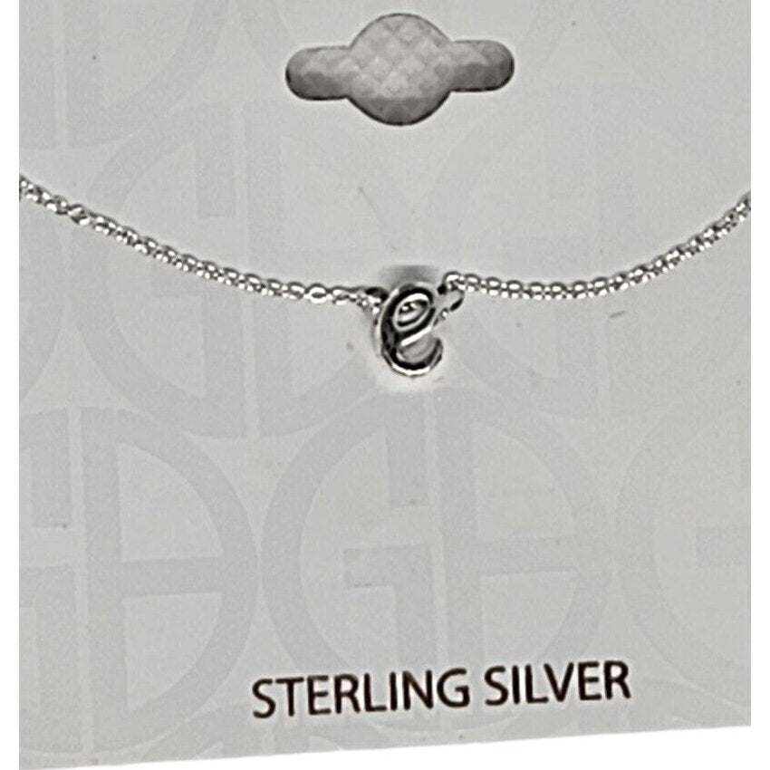 Sterling Silver Mini 'E' Initial Pendant Necklace Chic Trendy Style Fashion NWT