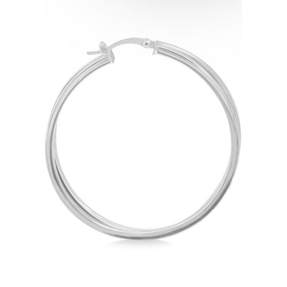 Sterling Silver Twist Hoop Earrings Chic Fashion Trendy Elegant Minimal Stylish