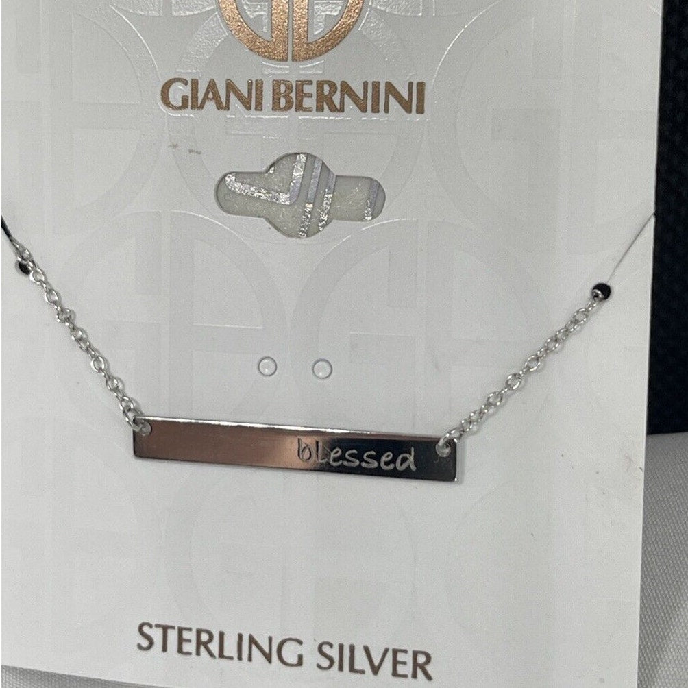 Sterling Silver Blessed Pendant Necklace Elegant Stylish Chic Fashion Trendy NWT