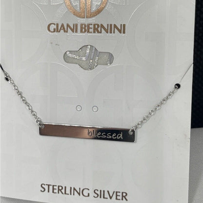 Sterling Silver Blessed Pendant Necklace Elegant Stylish Chic Fashion Trendy NWT