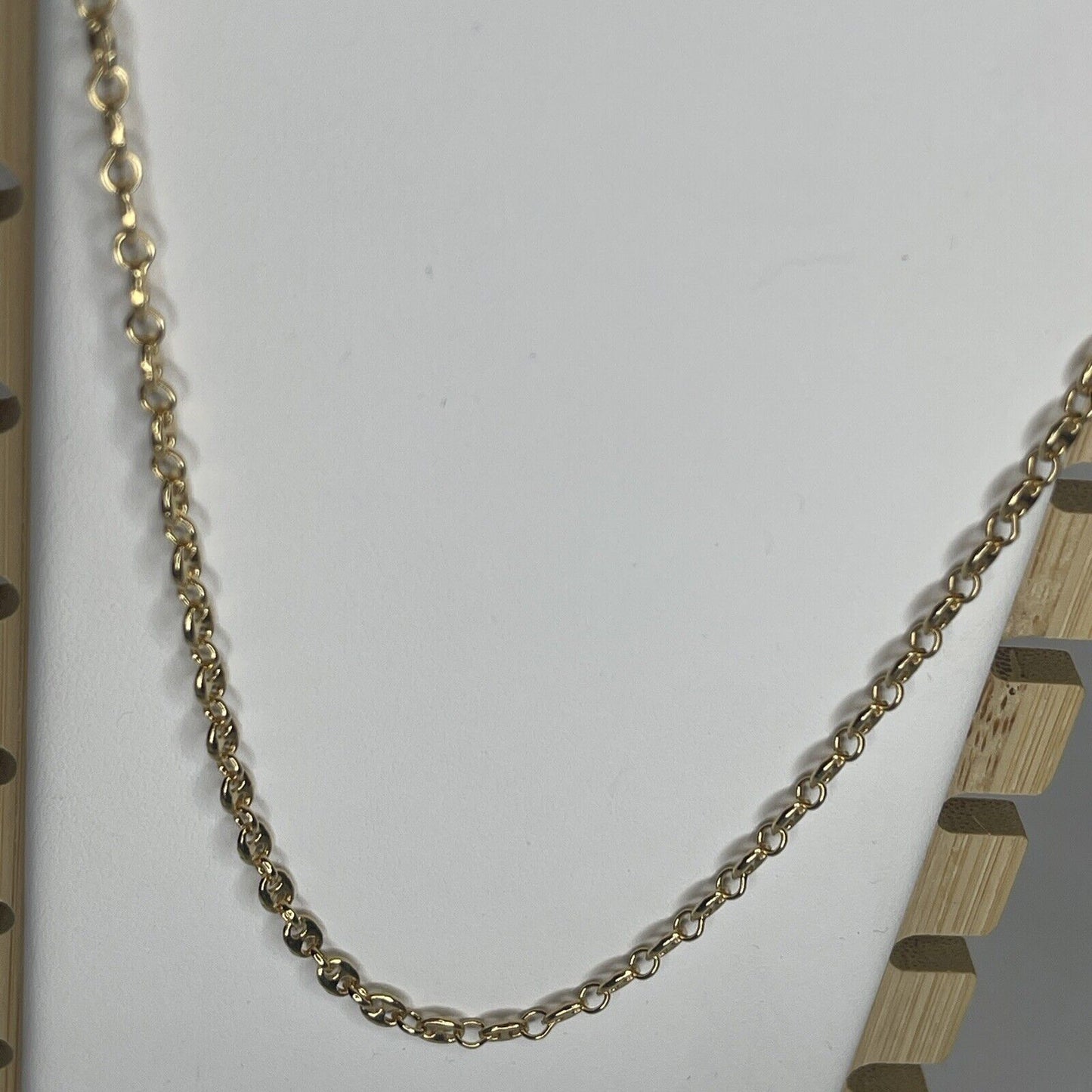 14K Gold Vermeil Tranciato Chain Necklace 18” (3mm) Elegant Stylish Fashion Chic