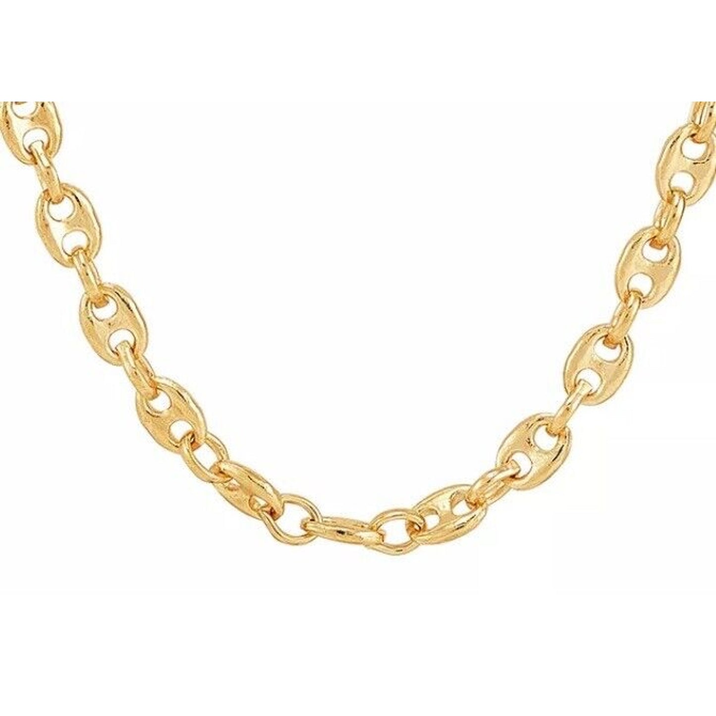 14K Gold Vermeil Tranciato Mariner Link Necklace 18" (3-1/3mm) Chic Trendy Style