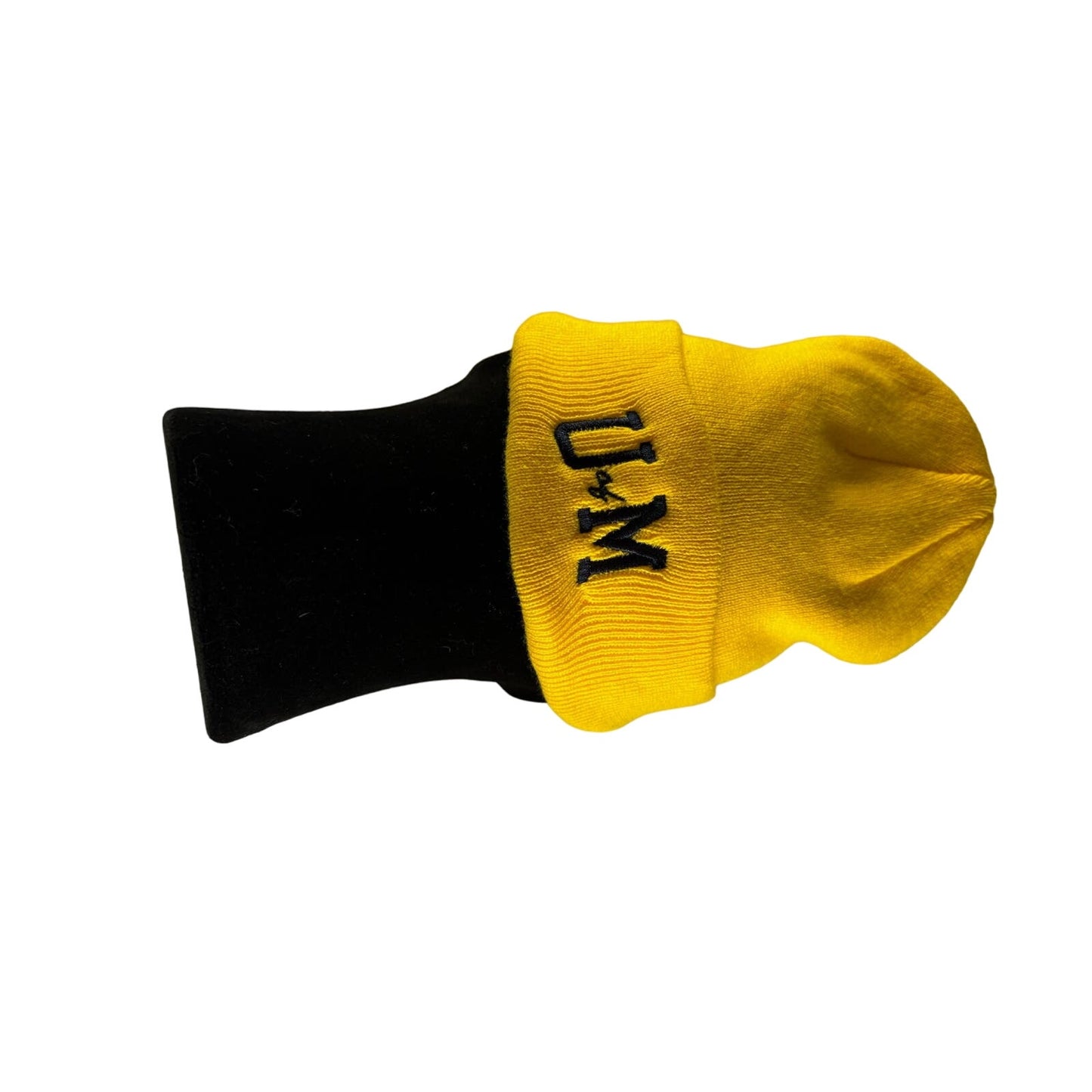 University of Michigan Beanie Hat TW Logo Yellow Cap College Football Unisex