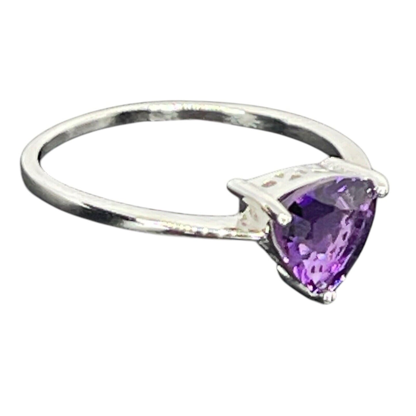 LUXY Gems Natural Amethyst Sterling Silver Ring (1 ct.) Luxury Fashion (Sz 7)