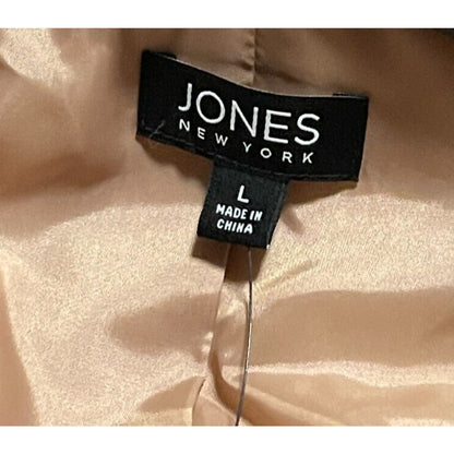 Jones New York Notched Lapel Blazer Jacket Women's (Sz L) Praline Luxury NWT