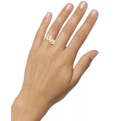 Gold Plated Flower CZ Ring (Sz 7) Fashion Style Stunning Elegant Chic Trendy NWT