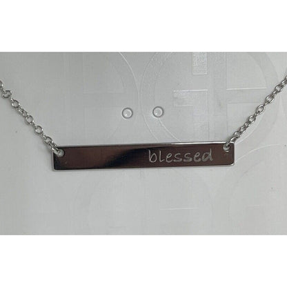 Sterling Silver Blessed Pendant Necklace Elegant Stylish Chic Fashion Trendy NWT