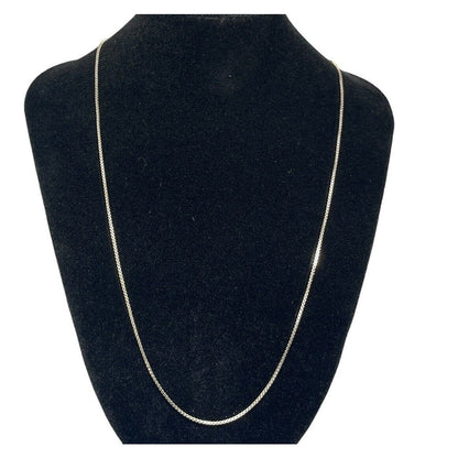 Sterling Silver Box Chain Necklace 22” Fashion Stylish Trendy Chic Minimal Shiny