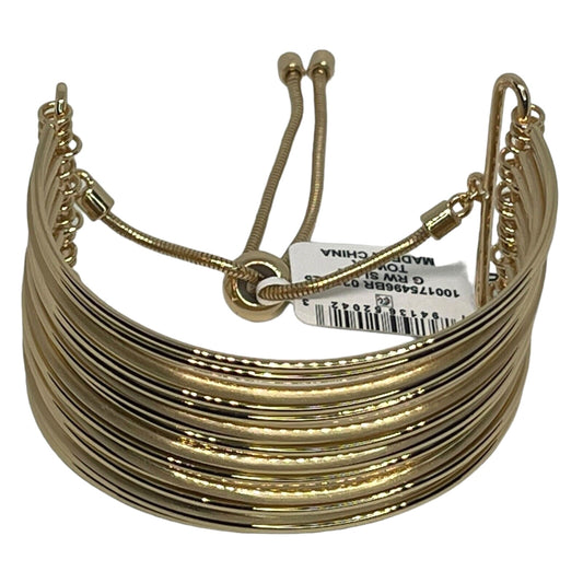 Gold Tone Cuff Slider Multi Row Bracelet Chic Fashion Cocktail Party Elegant NWT