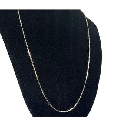 Sterling Silver Box Chain Necklace 22” Fashion Stylish Trendy Chic Minimal Shiny