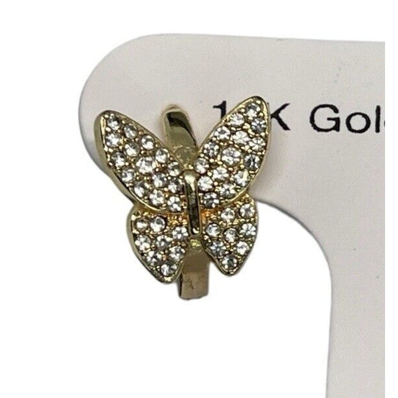 18K Gold Plate Butterfly Earrings Chic Stylish Fashion Intricate Stunning NWT