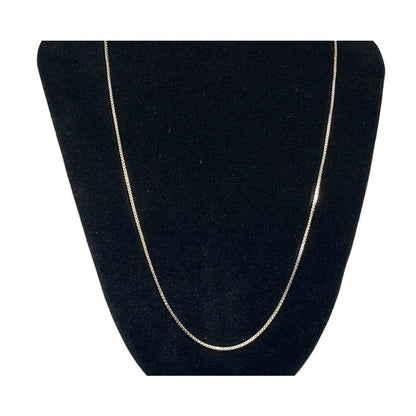 Sterling Silver Box Chain Necklace 22” Fashion Stylish Trendy Chic Minimal Shiny