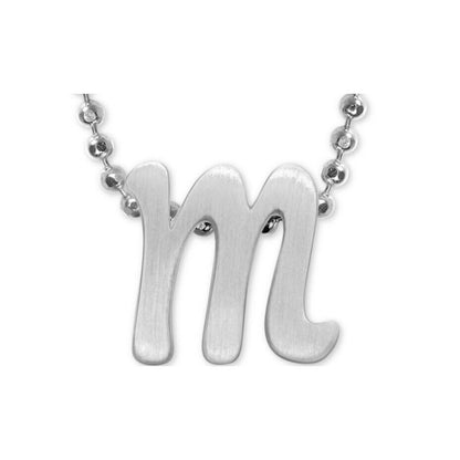 Alex Woo Sterling Silver ‘M’ Initial Pendant Necklace NY Designer Luxury Fashion