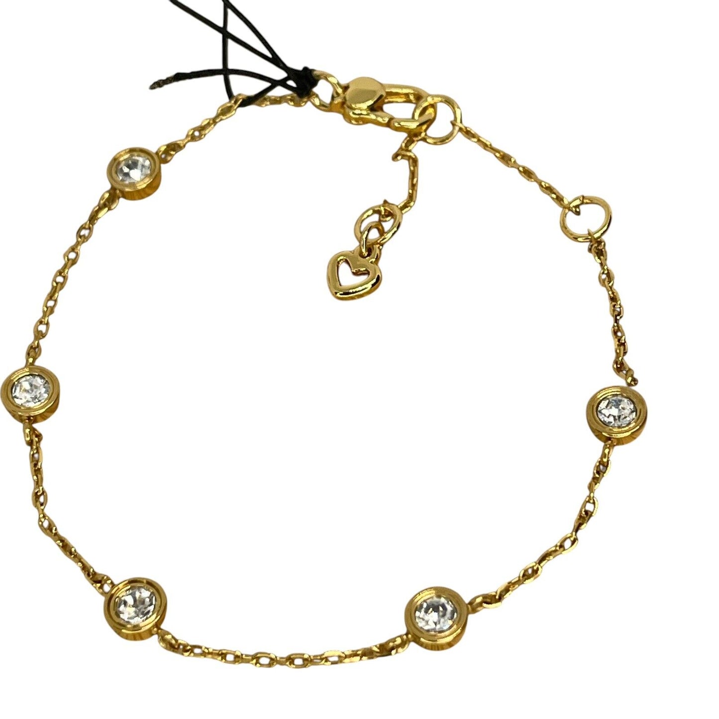 Kate Spade Gold Plated Crystal Station Bracelet CZ Chic Stunning Trendy Fashion