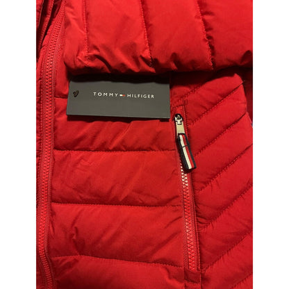 NWT Tommy Jeans Hilfiger Puffer Ski Coat Jacket THFlex Outerwear (Sz S) Crimson