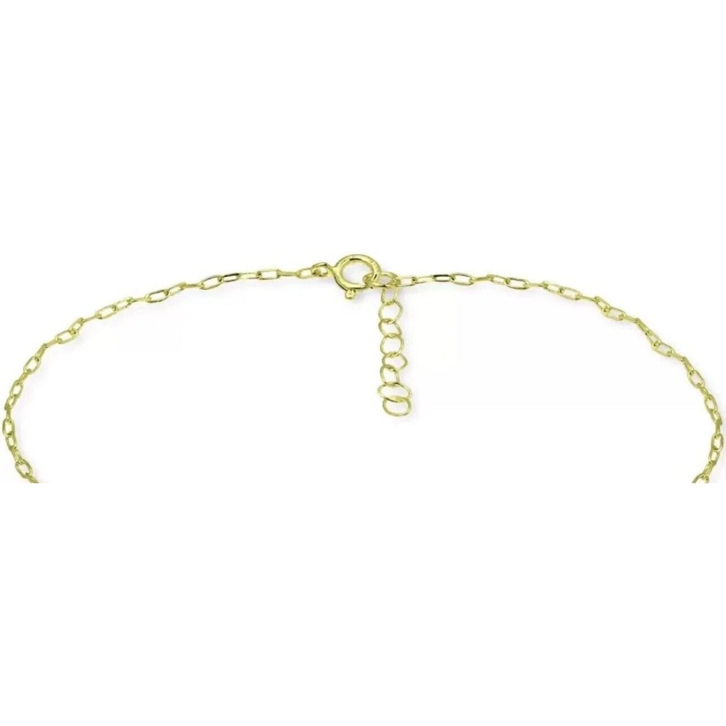 18k Gold Vermeil CZ Oval Charm Anklet Elegant Chic Elegant Chain Stylish Fashion