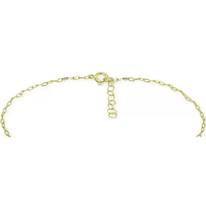 18k Gold Vermeil CZ Oval Charm Anklet Elegant Chic Elegant Chain Stylish Fashion