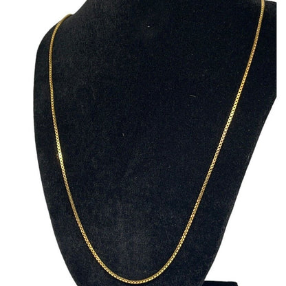 18K Gold Vermeil Box Chain Necklace 24” Dainty Chic Fashion Trendy Stylish NWT