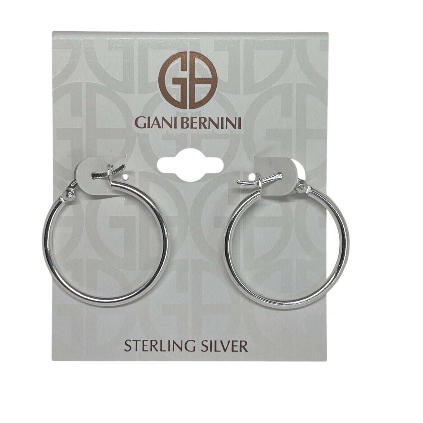 Sterling Silver Medium Hoop Earrings Chic Stylish Fashion Trendy Everyday Wear