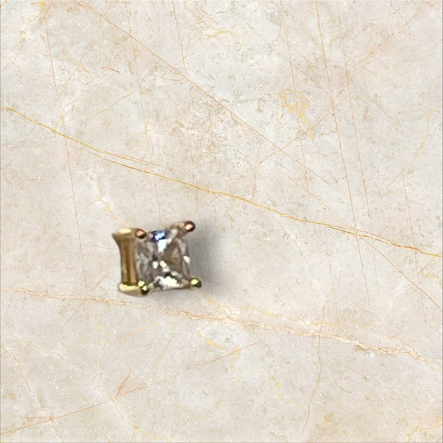 18K Gold Plate CZ Stud Earrings Chic Trendy Fashion Glitz Bling Cocktail Elegant