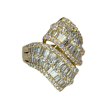 Solid 18K Gold Baguette Natural Diamond Ring (2 cts.) Brilliant Luxury Stunning