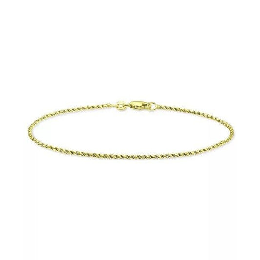 18K Gold Vermeil Rope Bracelet Chain Fashion Minimal Everyday Wear Dainty NWT