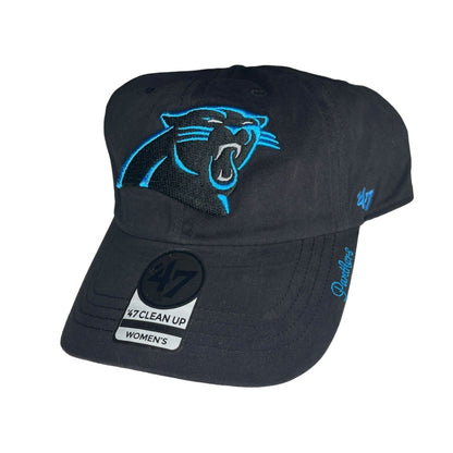 Carolina Panthers Adjustable Womens Hat Black Logo Cap Ballcap NFL Football NWT