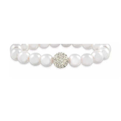 Faux Pearl Crystal Stretch Bracelet Elegant Fashion Stylish Stunning Intricate