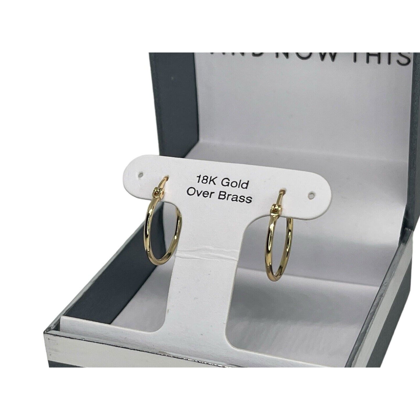 18K Gold Plated Hoop Earrings Chic Stylish Trendy Minimal Fashion Shiny NWT