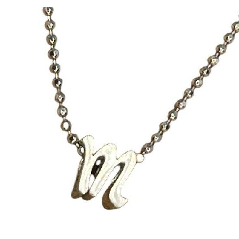 Alex Woo Sterling Silver ‘M’ Initial Pendant Necklace NY Designer Luxury Fashion